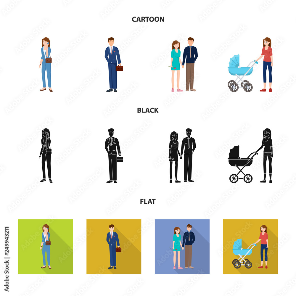 Vector design of character and avatar  symbol. Collection of character and portrait stock symbol for web.
