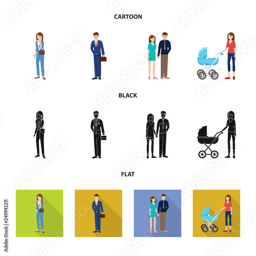 Vector design of character and avatar symbol. Collection of character and portrait stock symbol for web.