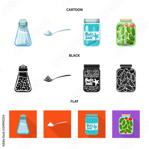 Isolated object of cooking and sea sign. Set of cooking and baking   stock symbol for web.