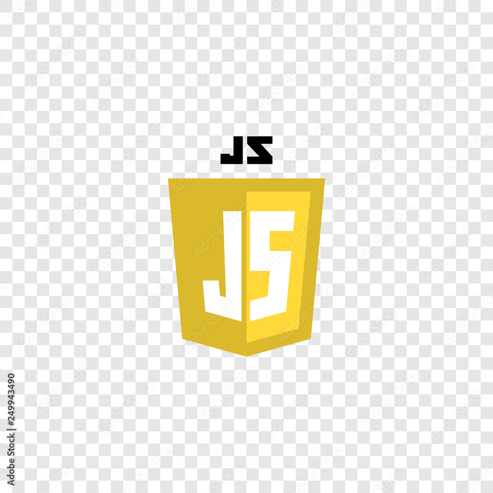 JavaScript web technology shield. Web site development icon. Stock ...