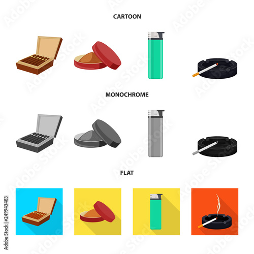 Vector illustration of refuse and stop sign. Set of refuse and habit stock symbol for web.