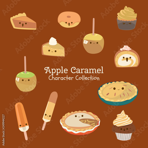 cute character set of food