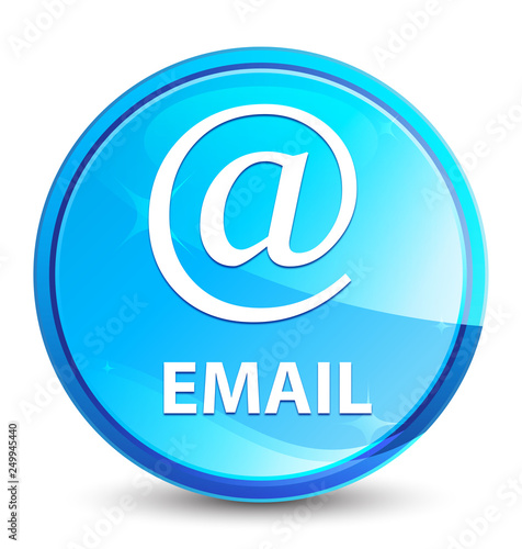 Email (address icon) splash natural blue round button