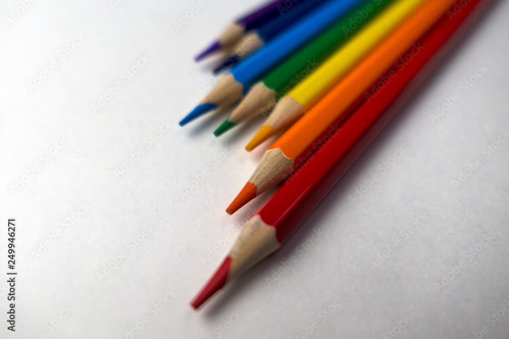 color pencils on white background color pencils on white background
