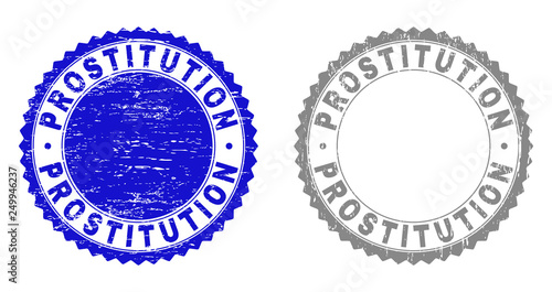 Картината върху платно Grunge PROSTITUTION stamp seals isolated on a white background
