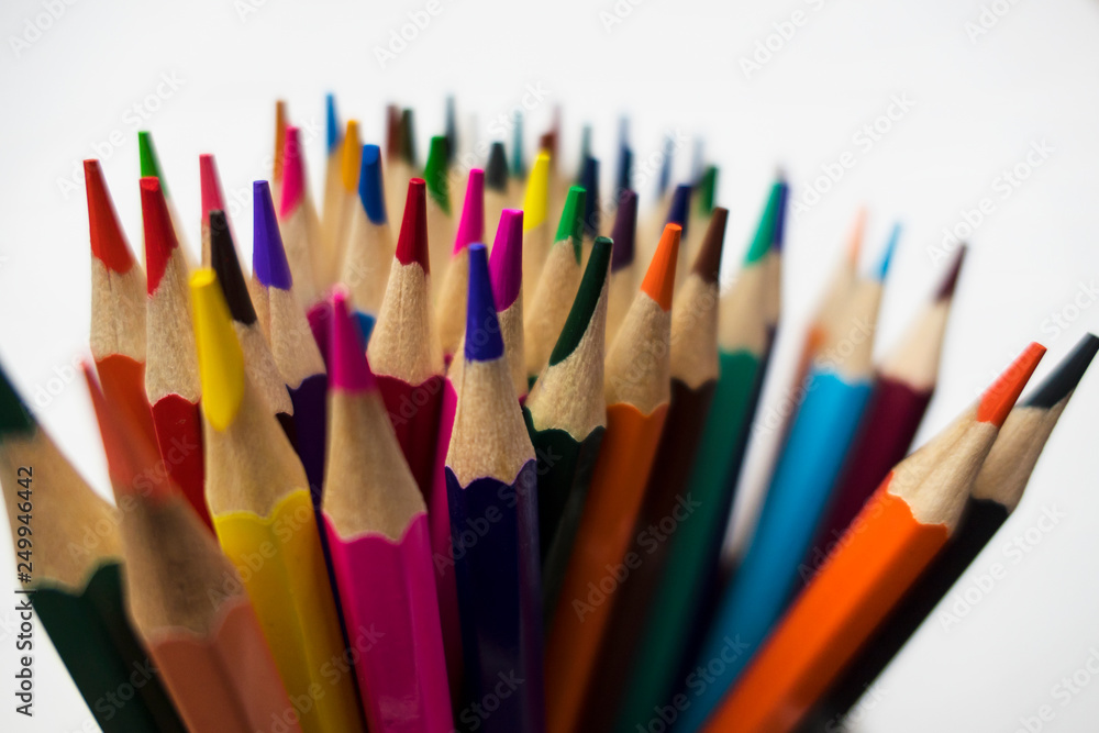 color pencils on white background color pencils on white background