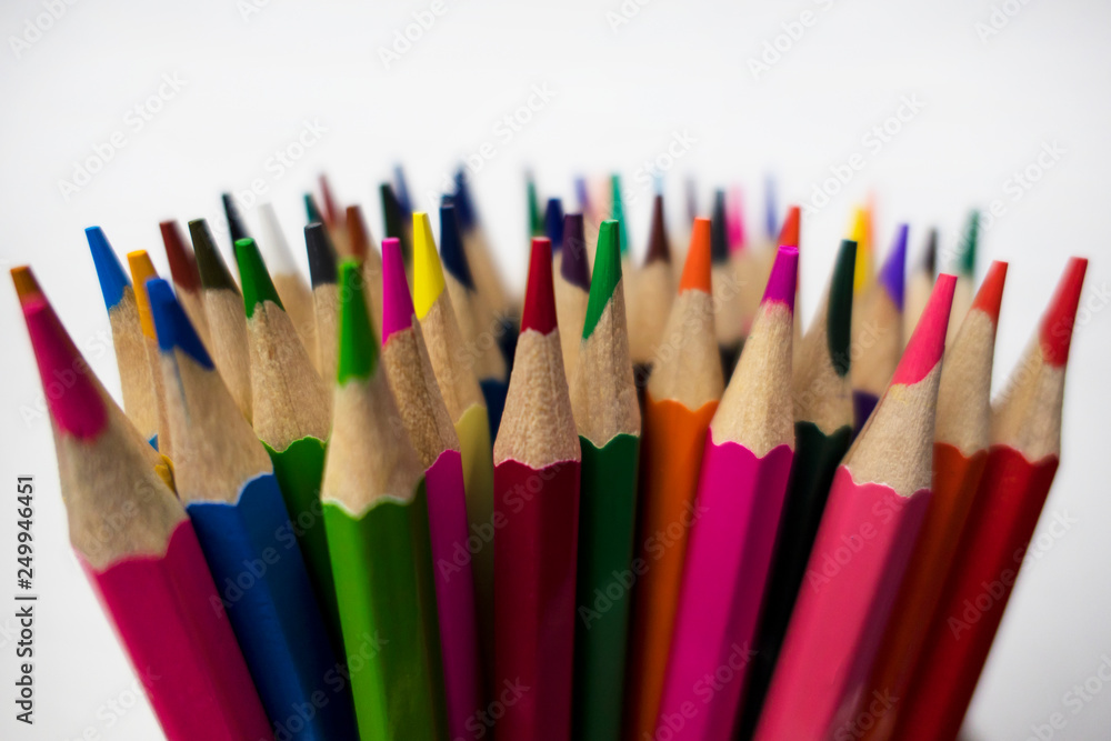 color pencils on white background color pencils on white background