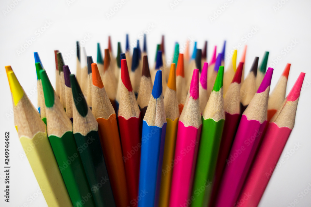 color pencils on white background color pencils on white background