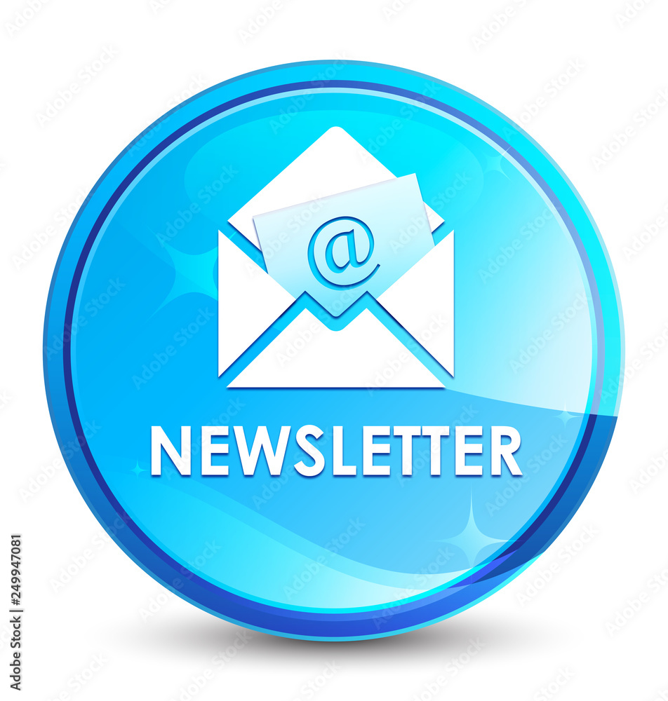 Newsletter splash natural blue round button Newsletter splash natural blue round button