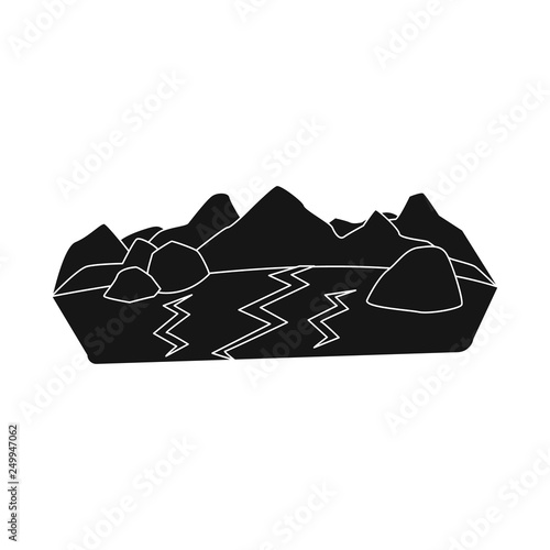 Vector illustration of surface and mars icon. Set of surface and landscape stock symbol for web.
