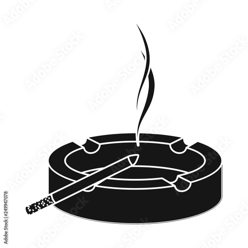 Vector design of ashtray  and glass symbol. Set of ashtray  and filter  stock symbol for web.