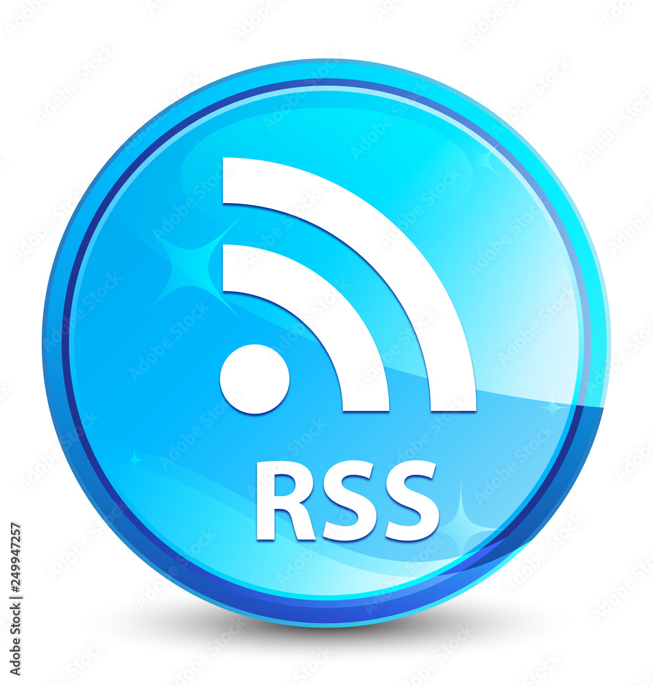 RSS splash natural blue round button RSS splash natural blue round button