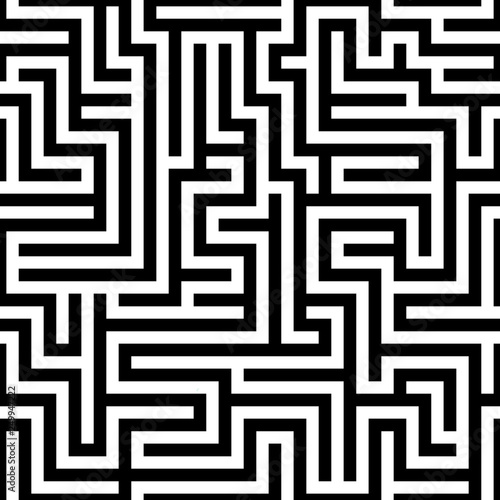 Labyrinth (maze) seamless pattern