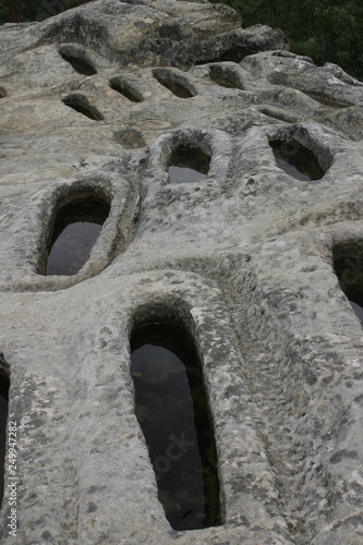 Necropolis in Quintanar. Village of Burgos.  Castilla y Leon. Spain photo