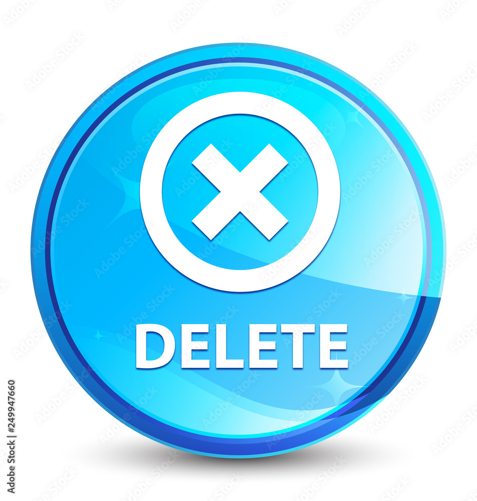 Delete splash natural blue round button Delete splash natural blue round button