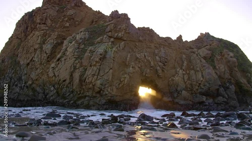 Keyhole Rock Big Sur Sunset