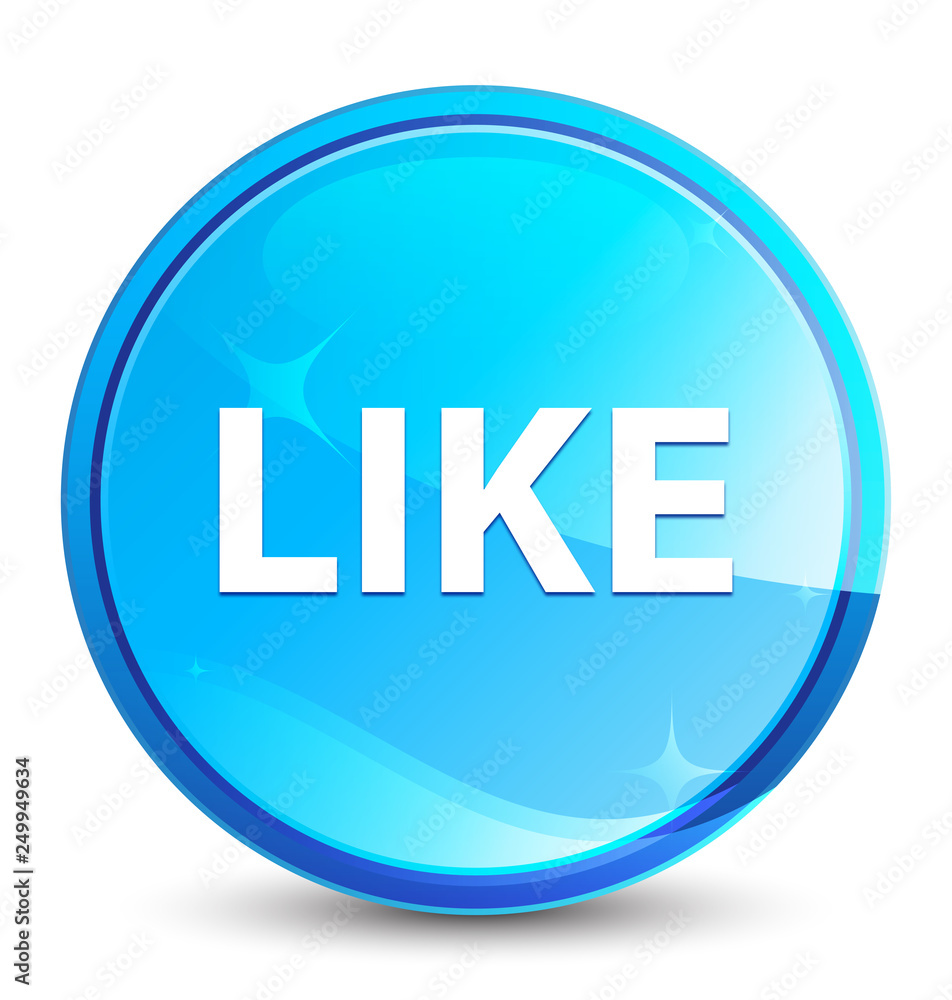 Like splash natural blue round button Like splash natural blue round button