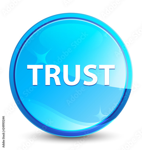 Trust splash natural blue round button