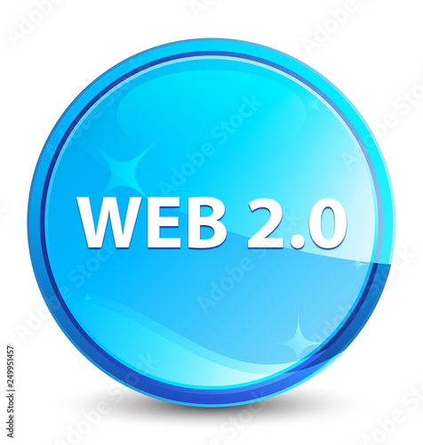 Web 2.0 splash natural blue round button