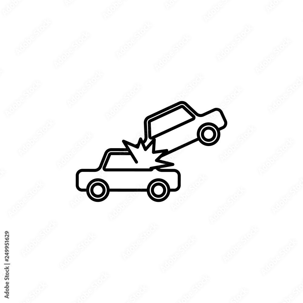 car crash, racing icon. Element of motor sport for mobile concept and web apps icon. Thin line icon for website design and development