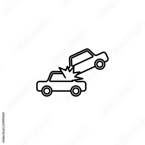 car crash, racing icon. Element of motor sport for mobile concept and web apps icon. Thin line icon for website design and development