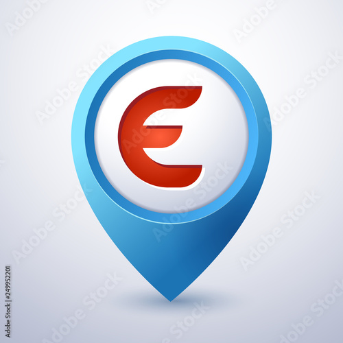Wallpaper Mural E letter map pin pointer mobile logo template Torontodigital.ca