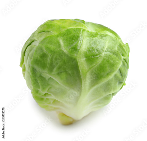 Fresh tasty Brussels sprout on white background