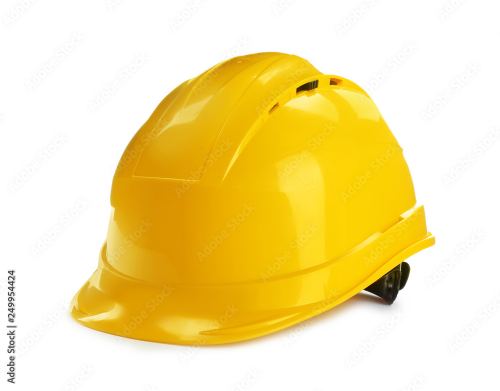 Fototapeta premium Modern hard hat isolated on white. Construction tools