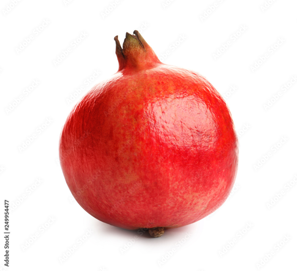 Ripe red pomegranate fruit on white background Ripe red pomegranate fruit on white background