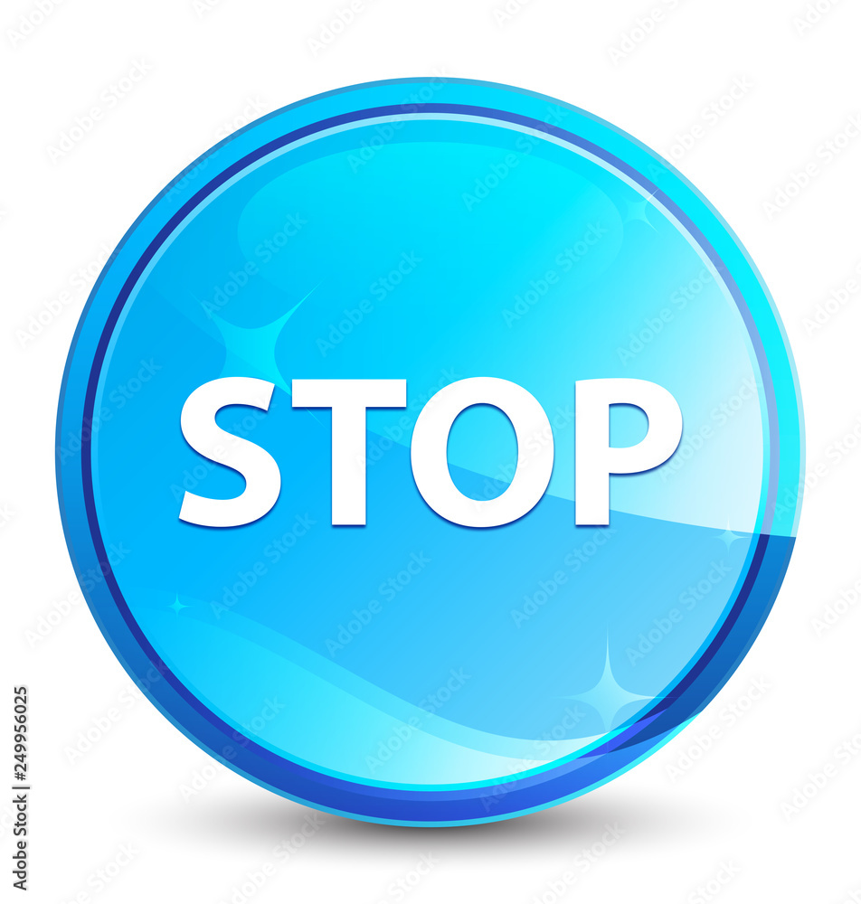 Stop splash natural blue round button Stop splash natural blue round button