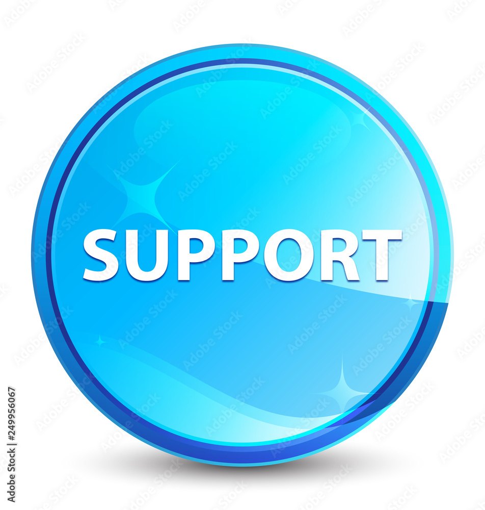 Support splash natural blue round button Support splash natural blue round button