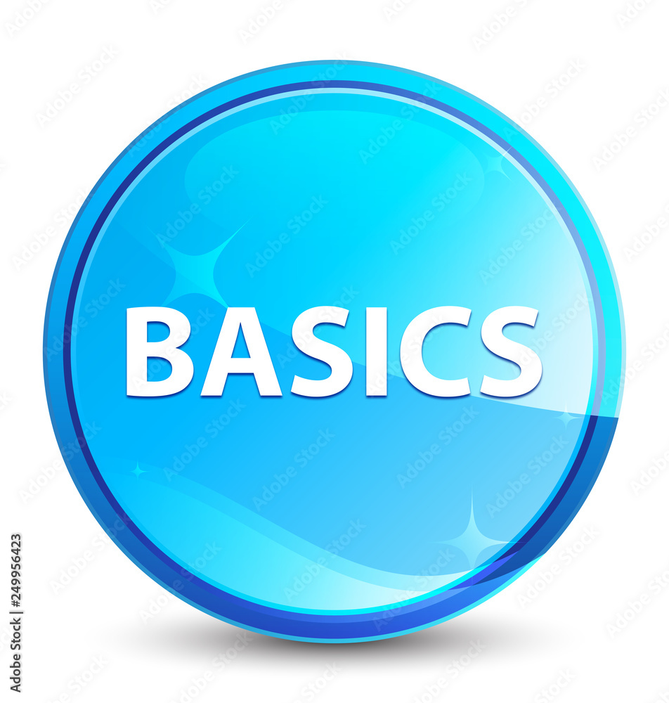 Basics splash natural blue round button Basics splash natural blue round button
