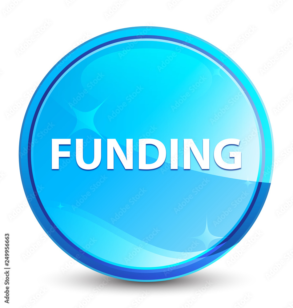 Funding splash natural blue round button Funding splash natural blue round button