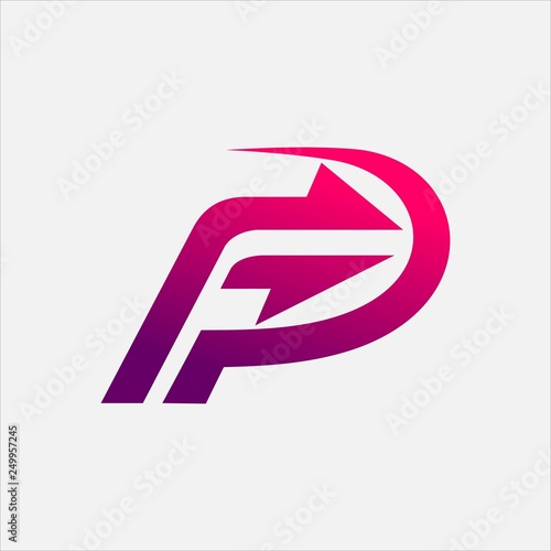 Letter F with Fast concept