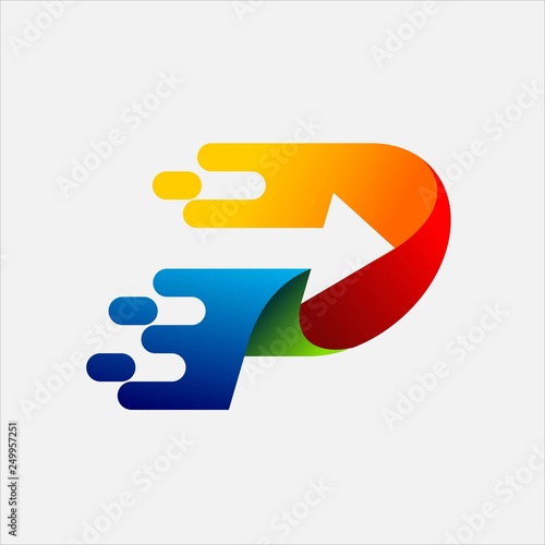 Letter P with Arrow concept