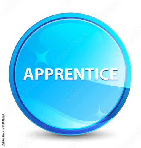 Apprentice splash natural blue round button
