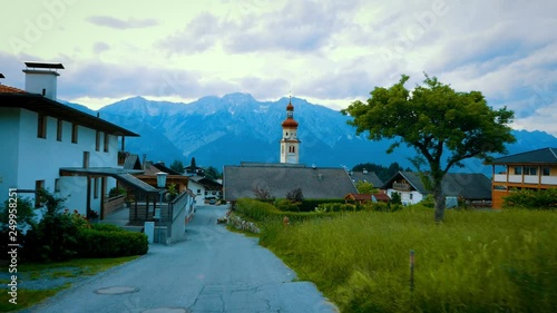 Beautiful summer view to Alps in small village in Tirol, Austria photo