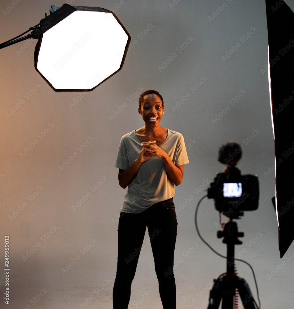 Actress in front of the camera in an audition Stock Photo | Adobe Stock