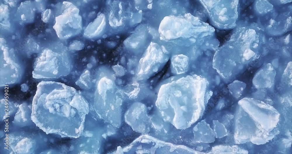 Static top aerial view of beautiful moving arctic ice floes Static top aerial view of beautiful moving arctic ice floes