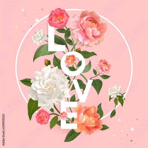 Floral love badge