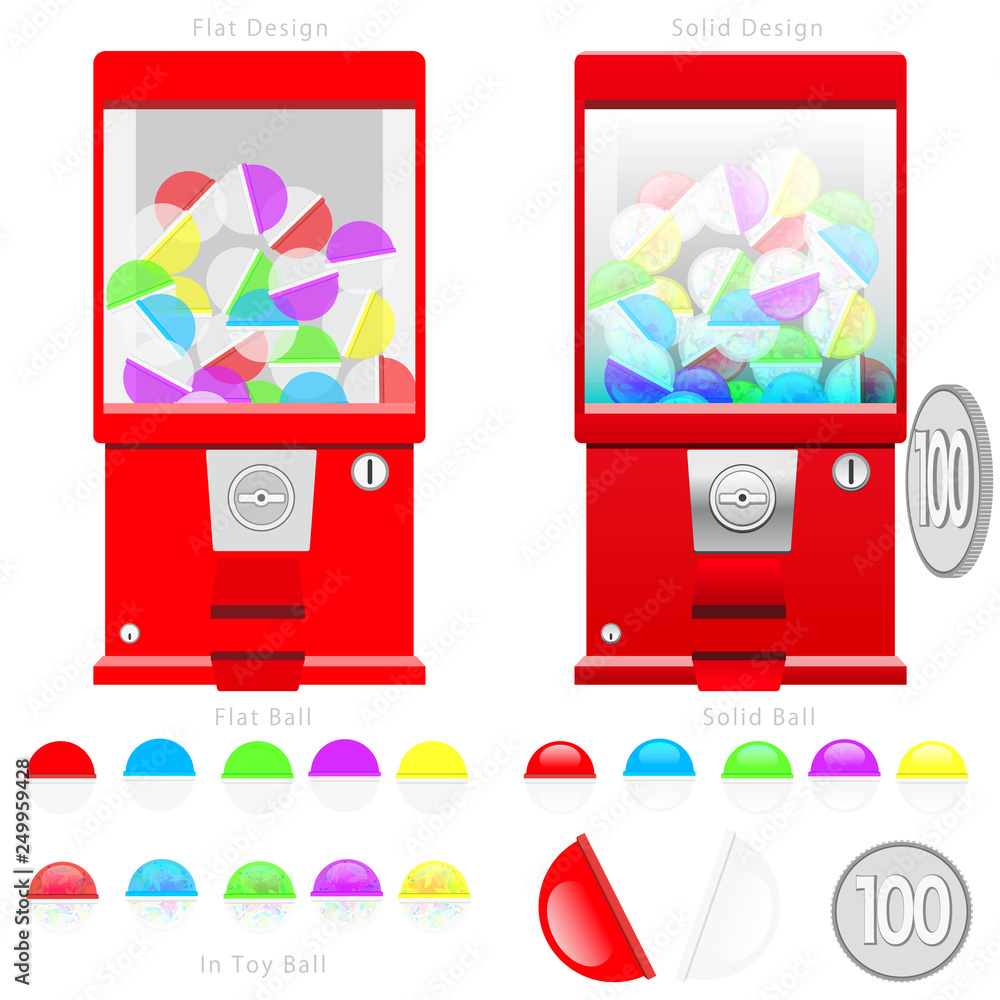 ガチャマシーンイラストセット Gacha Machine Illustration Set Stock Vector Adobe Stock