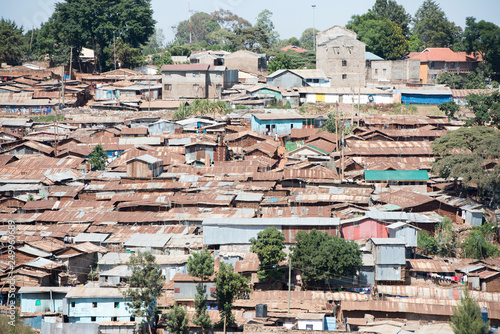    Nairobi, Kenya,  Kibera is the biggest slum in Africa and one of the biggest in the world. photo