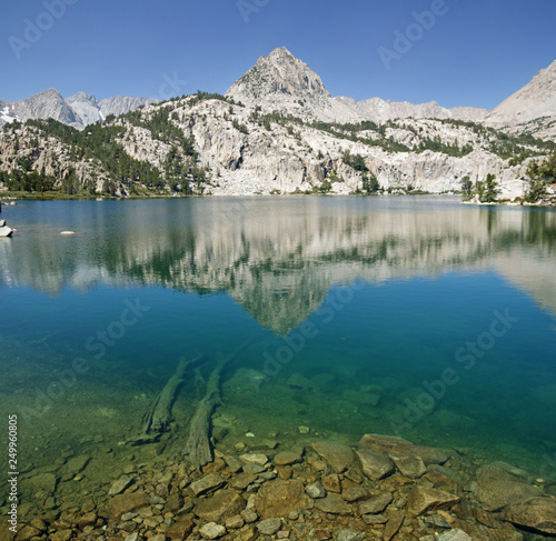 Lower Lamarck Lake With Reflection Of Mountain