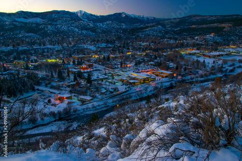 Durango At Dusk In Winter