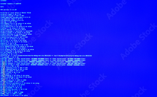 Wallpaper Mural Code in command line interface on blue background, front view. UNIX bash shell Torontodigital.ca