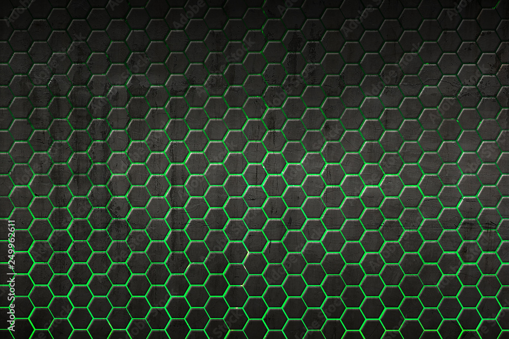black and green hexagon background and texture. Stock Illustration ...