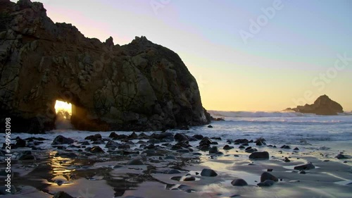 Keyhole Rock Big Sur Sunset