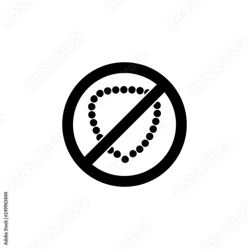 No jewelry sign icon. Simple glyph, flat vector element of ban, prohibition, forbid icons set for UI and UX, website or mobile application