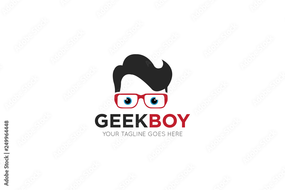 Fototapeta premium geek logo and icon vector illustration design template