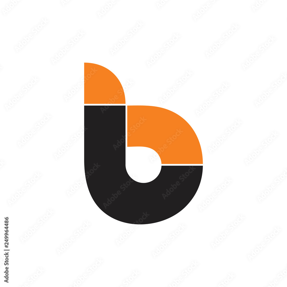 abstract letter b simple curves geometric logo vector abstract letter b simple curves geometric logo vector